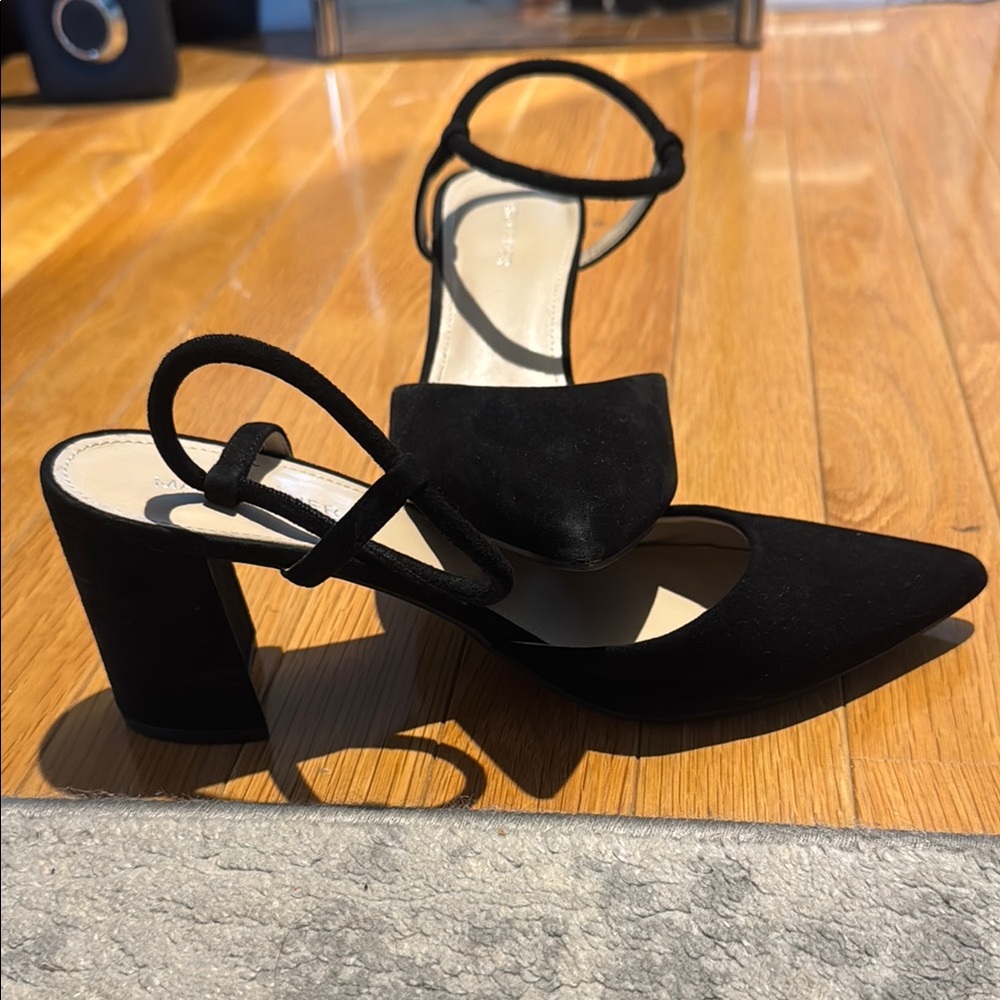 Marc Fisher Black Suede Heels Size 8.5 Worn 1X
